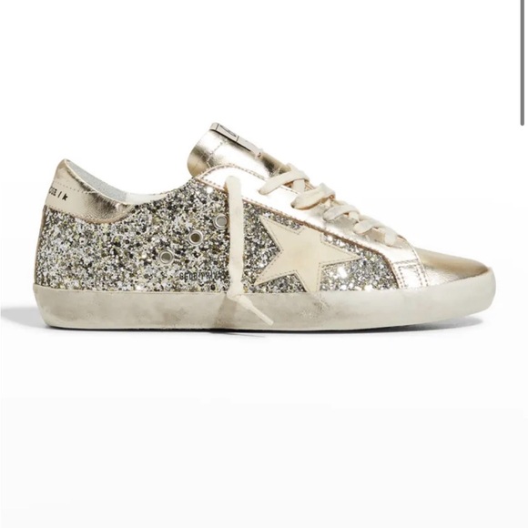 Golden Goose Shoes - GOLDEN GOOSE Superstar Metallic Glitter Low-Top Sneakers Size Ladies US 9